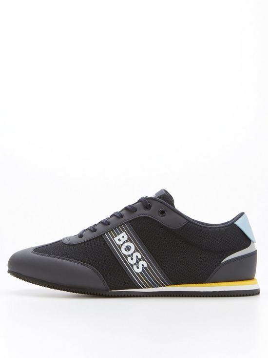 front image of boss-rusham-low-profile-trainers-open-blue
