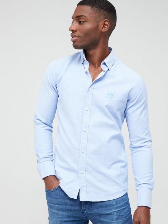 front image of boss-mabsoot-2-oxford-shirt-blue
