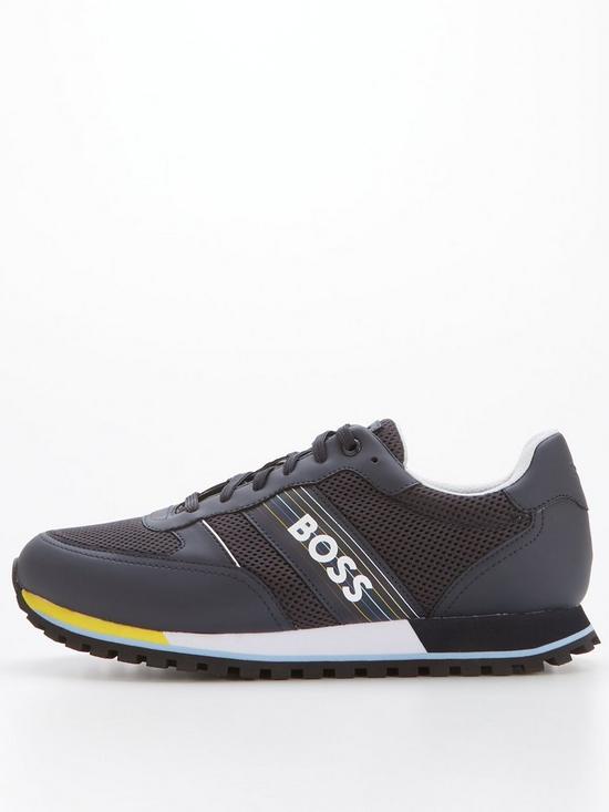 front image of boss-parkour-runner-trainers-open-blue