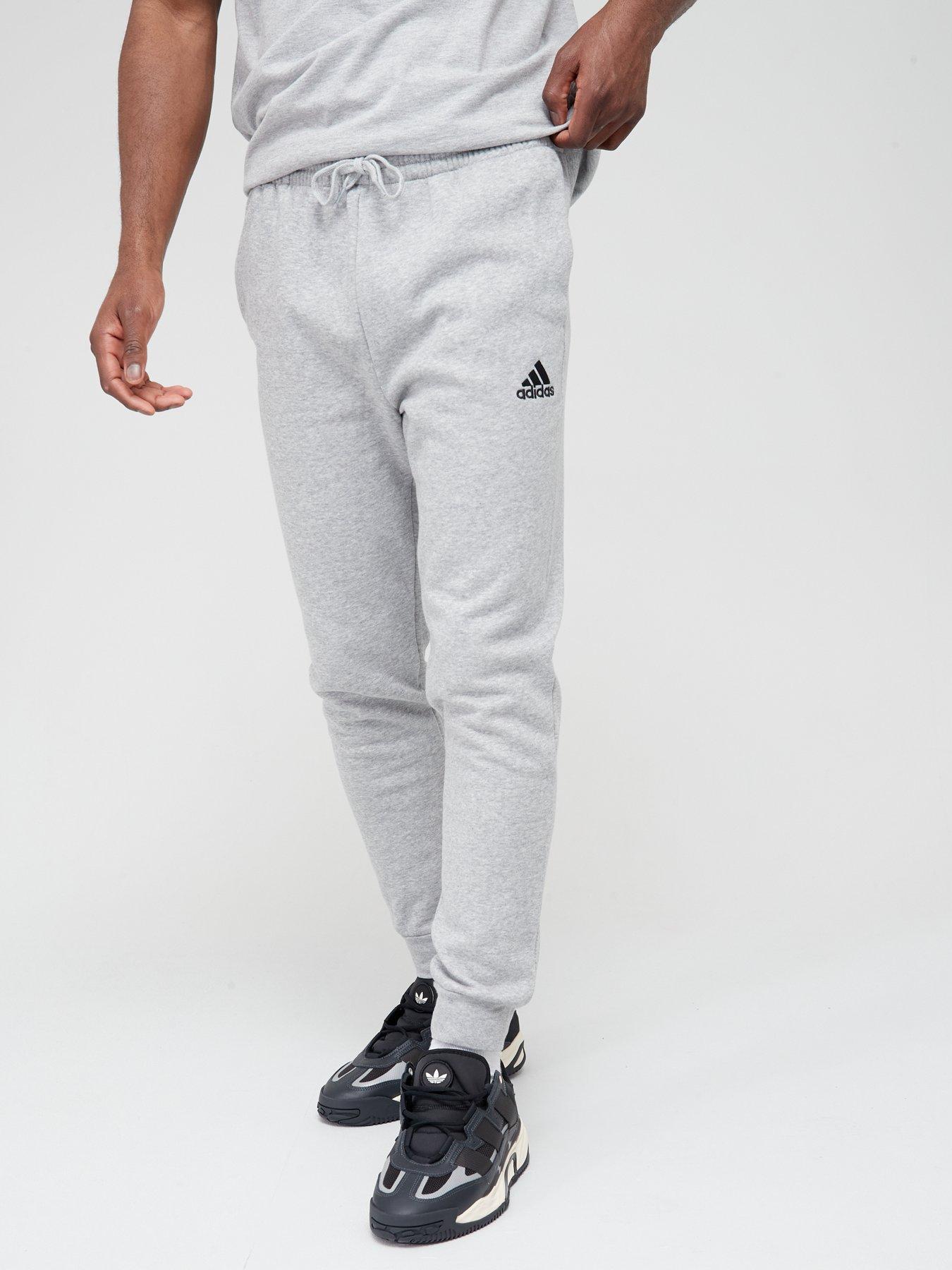 undefined Essentials Fleece Regular Tapered Joggers - Grey/Black