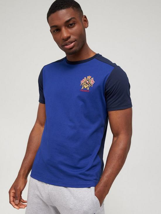 front image of hackett-crest-multi-t-shirt