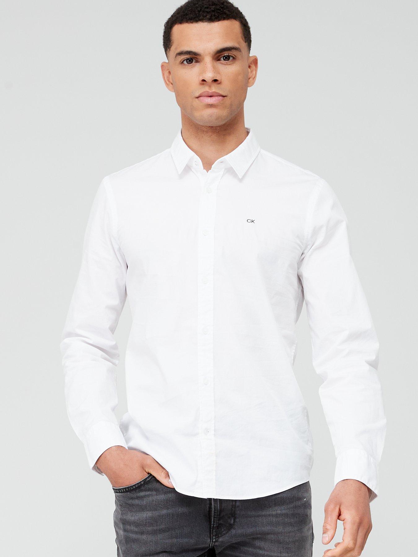 Slim Fit Stretch Poplin Shirt - White