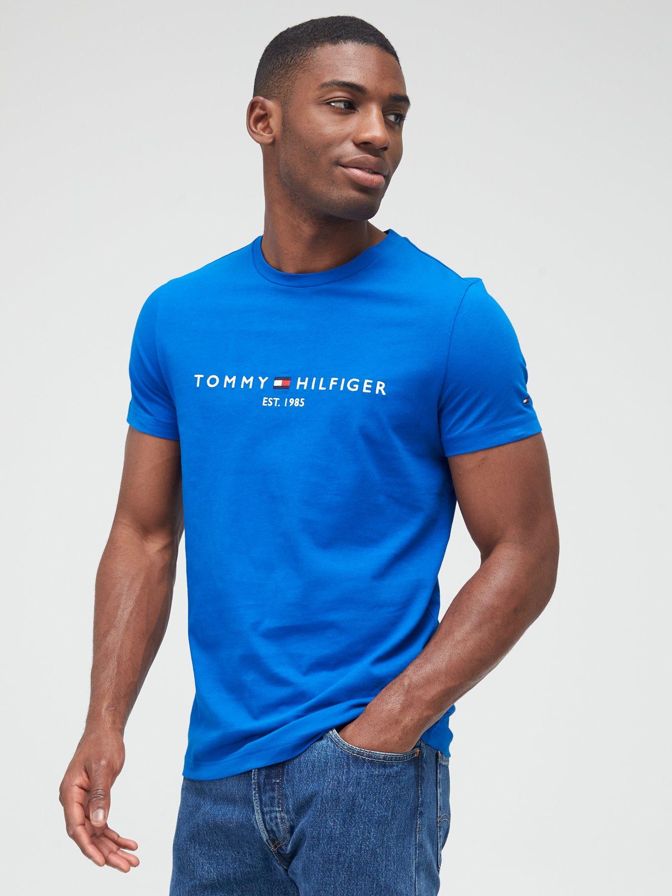 Tommy Hilfiger Tommy Logo T-Shirt - Greek Isle Blue | littlewoods.com