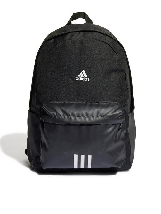 front image of adidas-classicnbspbadge-of-sportnbsp3-stripenbspbackpack-blackwhite