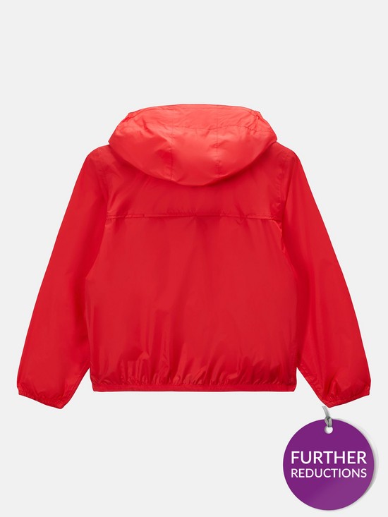 back image of k-way-kid-claude-hooded-jacket-red