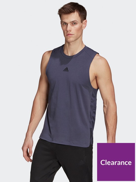 front image of adidas-train-motion-pack-sleeveless-vest-navy