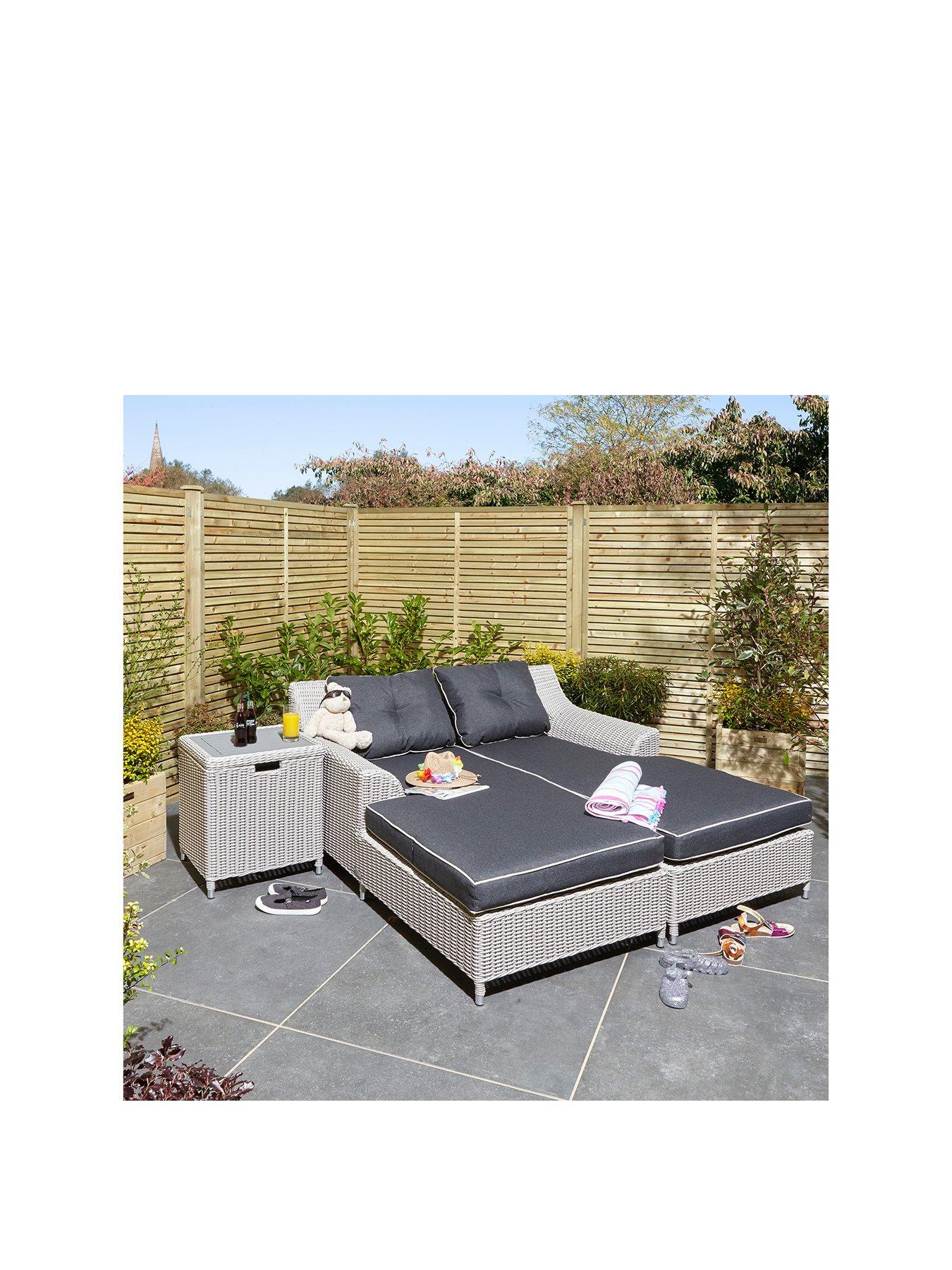 Rowlinson Prestbury Twin Sun Lounger Putty Grey littlewoods