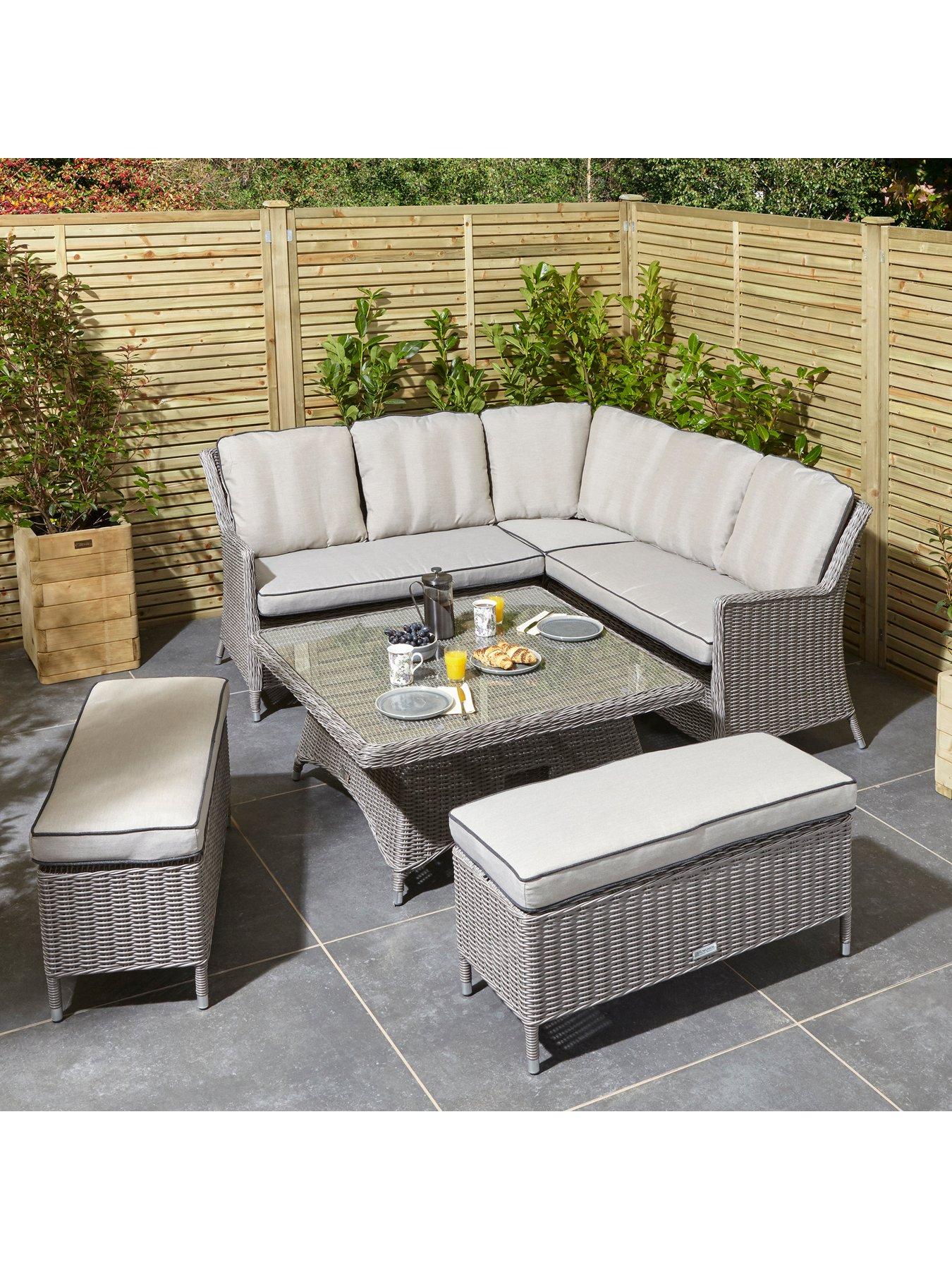 Rowlinson Prestbury Outdoor Corner Dining Set (Natural Stone