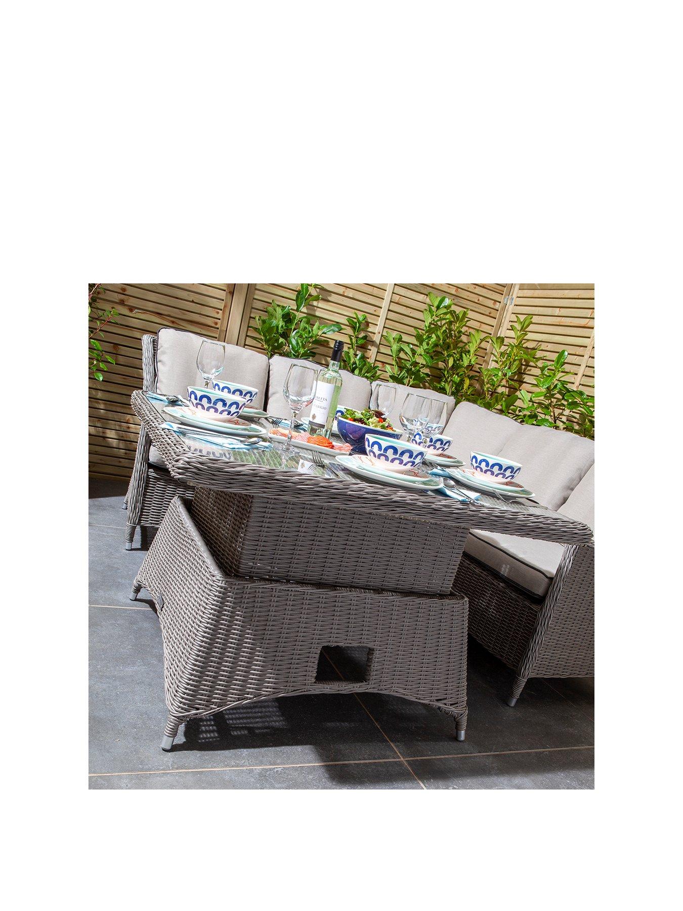 Rowlinson Prestbury Outdoor Corner Dining Set Natural Stone littlewoods