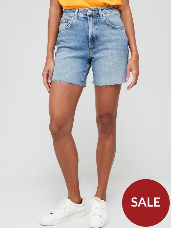 front image of v-by-very-pmid-thigh-denim-shorts-ndash-light-washnbspp