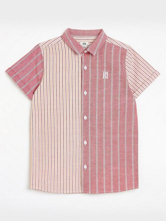 front image of river-island-boys-stripe-button-up-oxford-shirt--nbspred