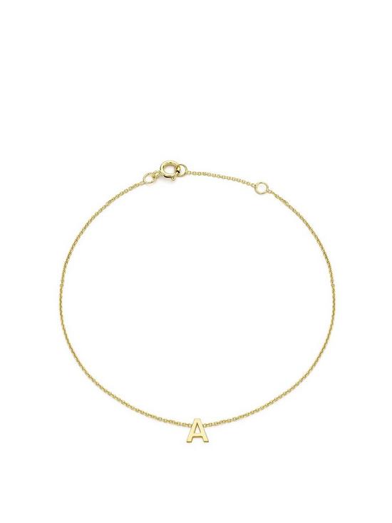 front image of love-gold-9ct-yellow-gold-initial-bracelet
