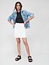 image of v-by-very-denim-button-through-skirt-white