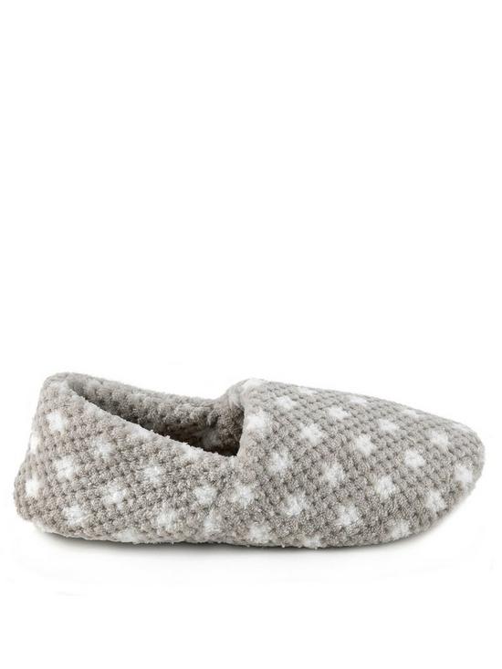 stillFront image of totes-popcorn-full-back-slipper-with-memory-foam-amp-pillowstep-grey