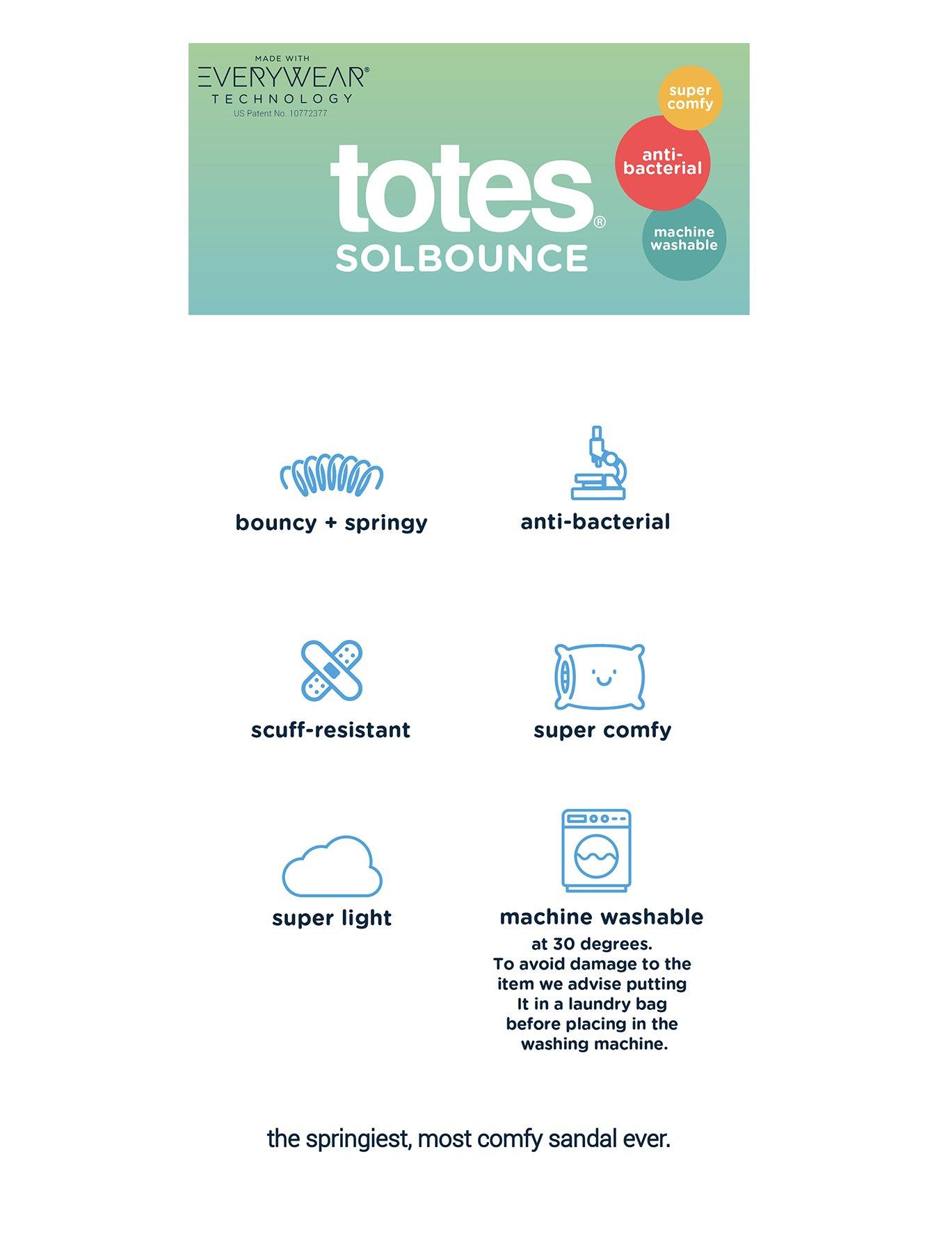  image of totes-totes-solbounce-ladies-toe-post-black