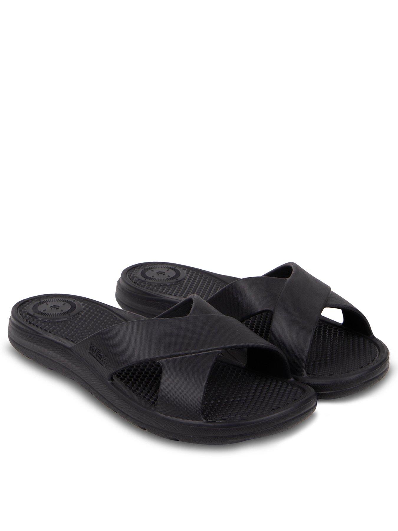 undefined Ladies Solbounce Cross Slide Sandals - Black