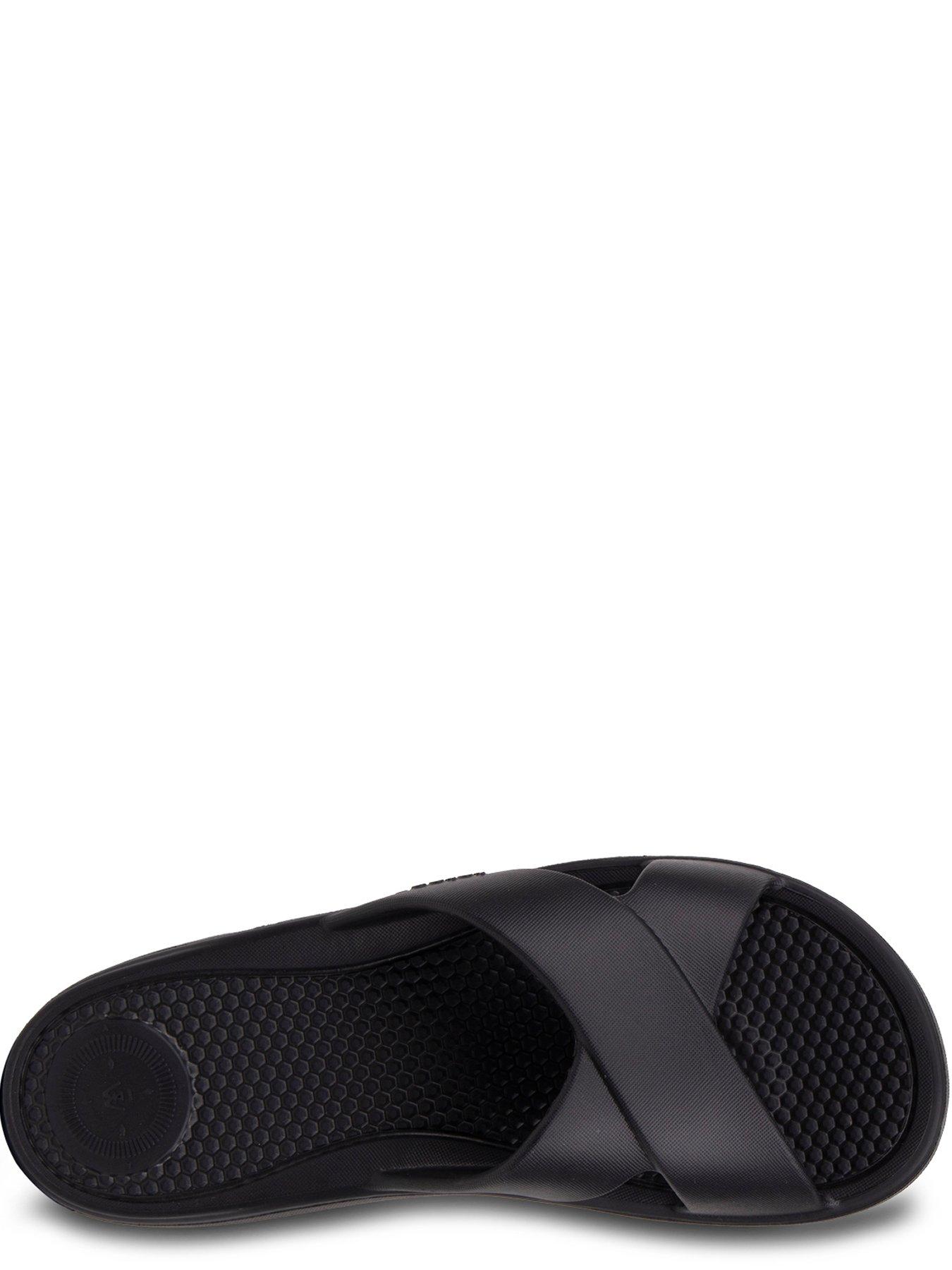 Image 4 of 5 of TOTES Ladies Solbounce Cross Slide Sandals - Black