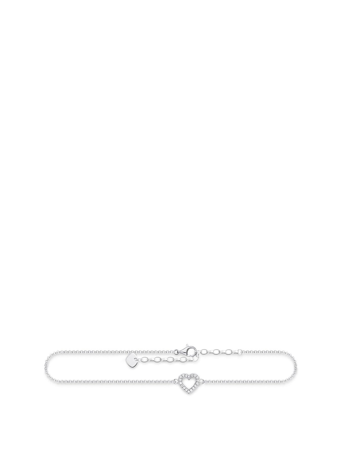 Image 1 of 3 of Thomas Sabo Heart Single&nbsp;Anklet 925 Sterling Silver