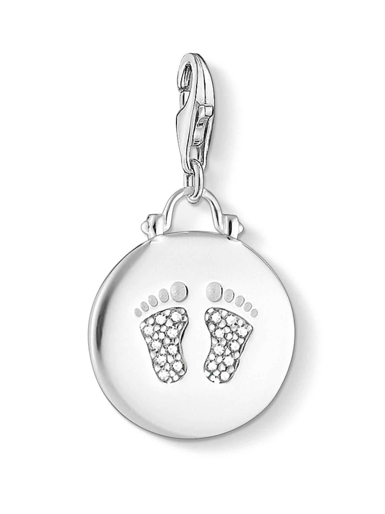 undefined Charm Pendant Disc Baby Footprint