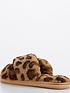  image of v-by-very-cross-strap-slider-slipper-leopard