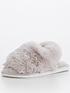  image of v-by-very-faux-fur-slingback-slipper-grey