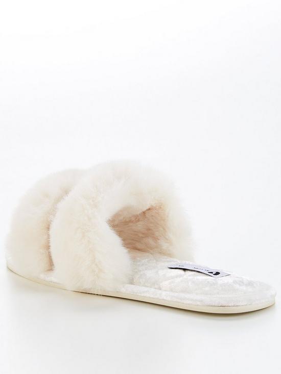 stillFront image of v-by-very-embellished-slider-slippersnbsp--cream