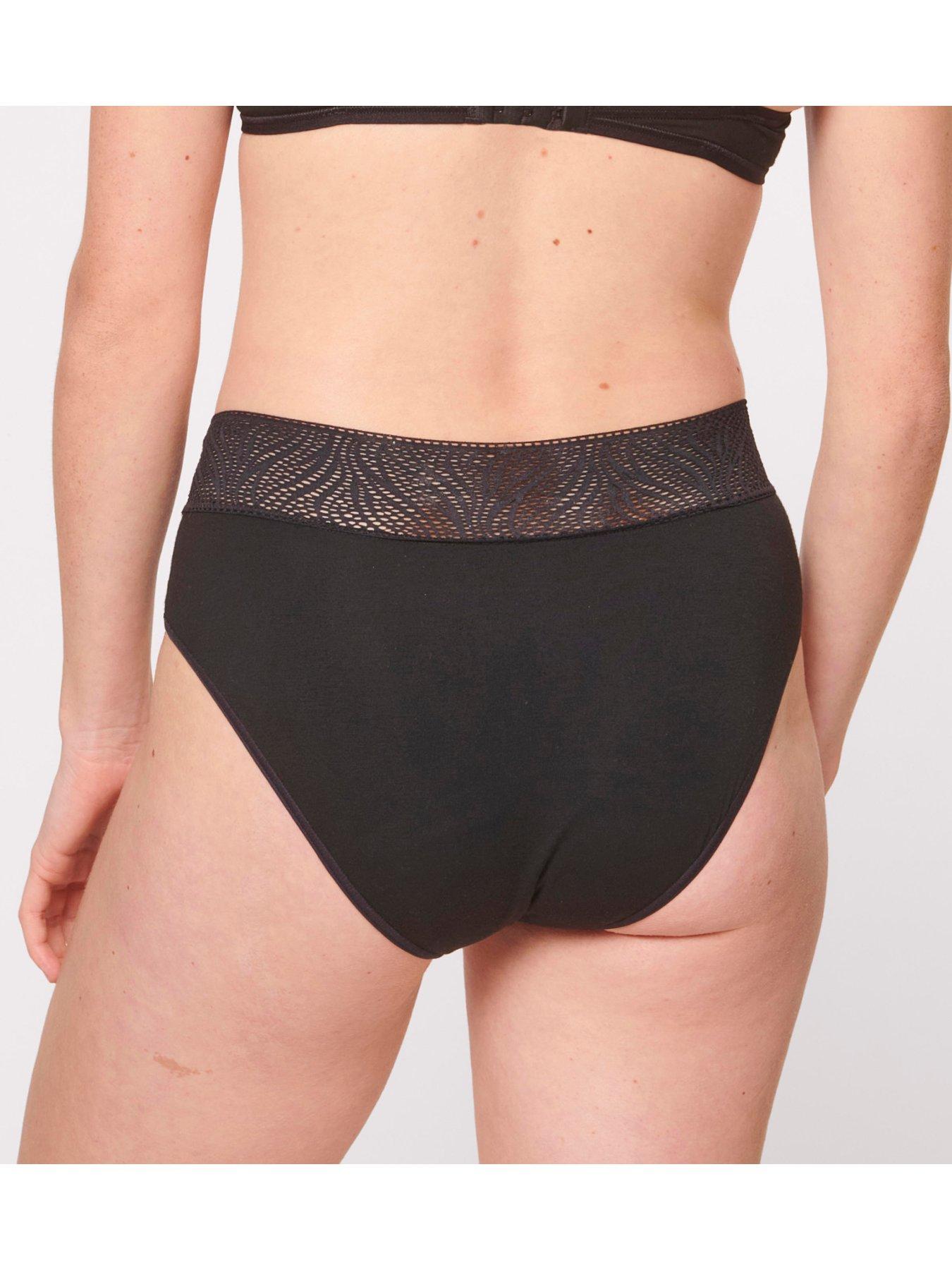 stillFront image of sloggi-mid-rise-2-pack-hipster-medium-flow-period-pants-black