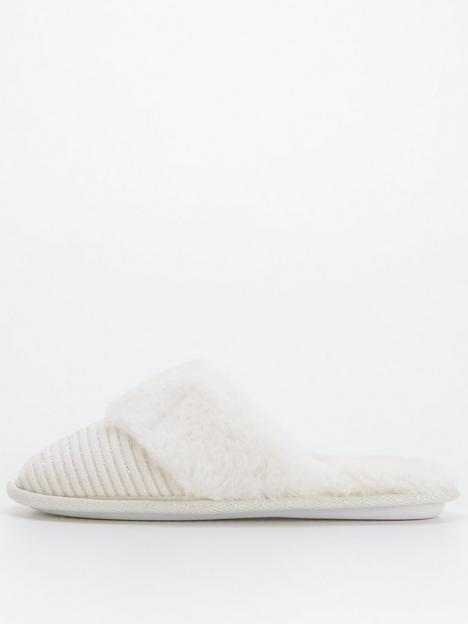 v-by-very-faux-fur-lined-mule-slipper-cream