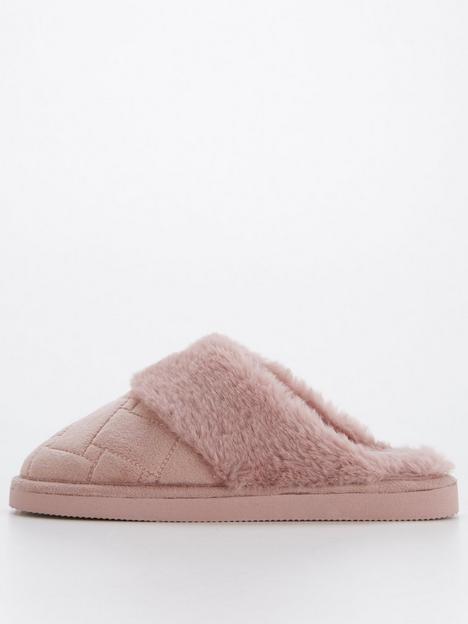 v-by-very-faux-fur-lined-mule-slipper-pink