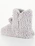  image of v-by-very-faux-fur-slipper-boot-with-poms-grey