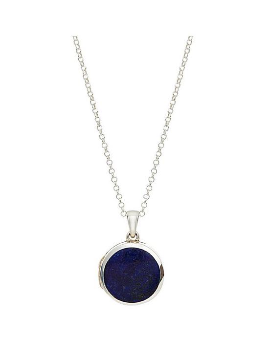 front image of simply-silver-sterling-silver-925-lapis-locket-necklace