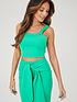  image of michelle-keegan-square-neck-crop-top-co-ord-green