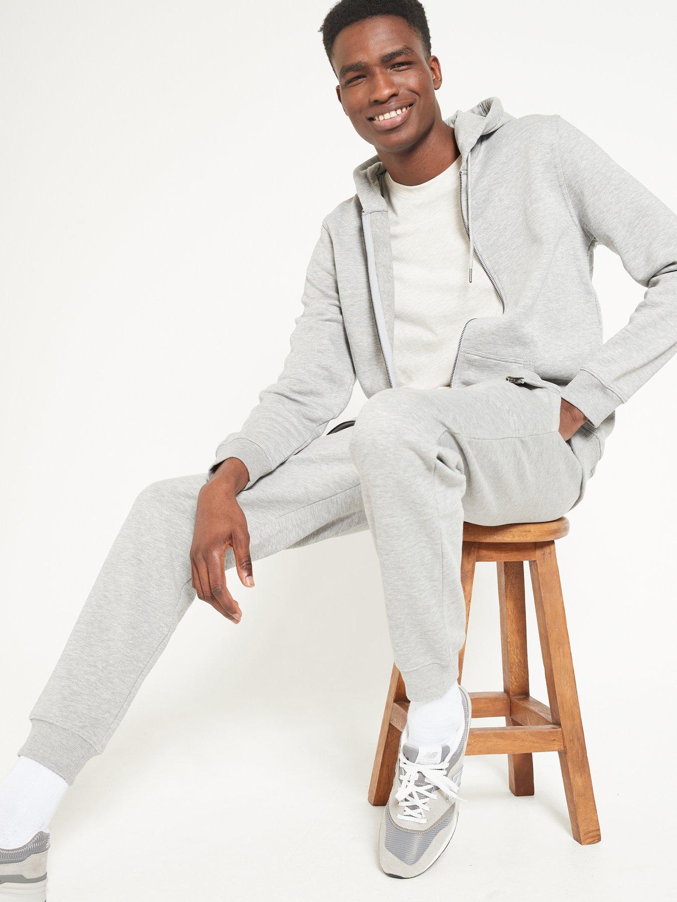  image of everyday-essential-zip-throughnbsphoodie-grey-marl-grey-marl