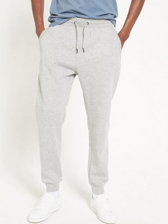 front image of everyday-essential-regular-fit-joggers-grey-marl