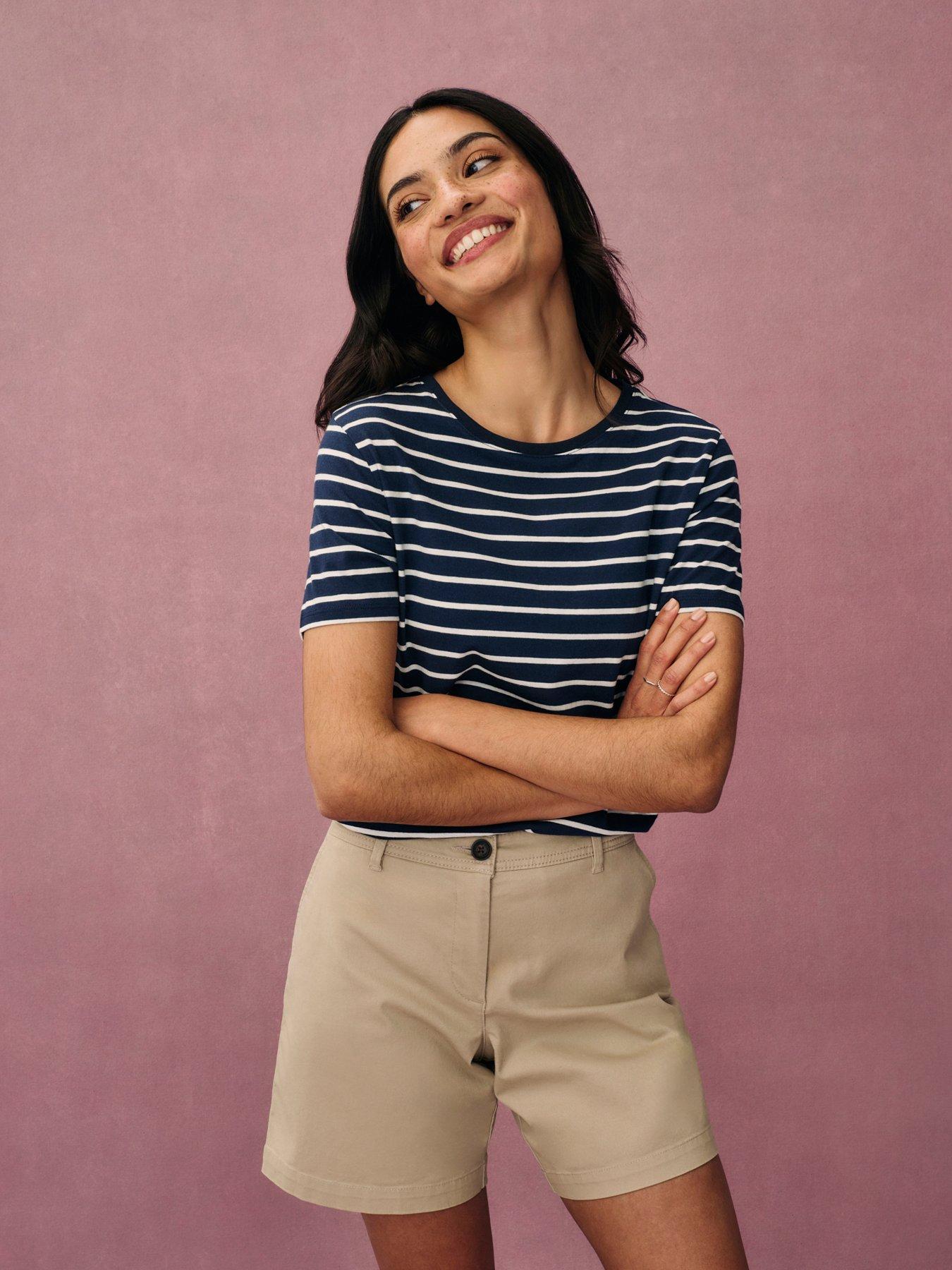 Image 1 of 4 of Crew Clothing Breton Stripe T-shirt - Navy