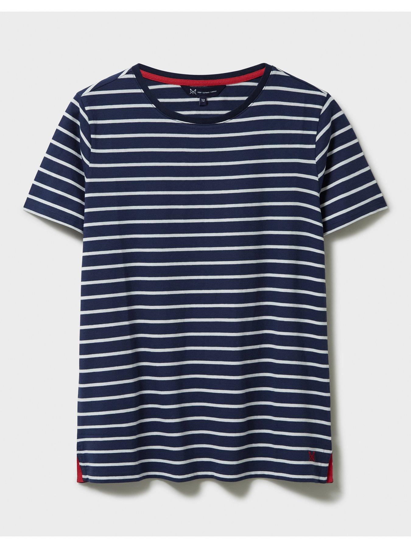 Image 3 of 4 of Crew Clothing Breton Stripe T-shirt - Navy