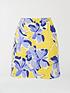  image of michelle-keegan-tie-front-drape-mini-skirt-blue-floral-print