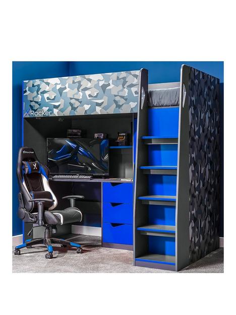 x-rocker-hideout-wood-panel-gaming-bunk-bed-with-desk--single
