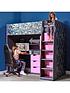  image of x-rocker-hideout-wood-panel-gaming-bunk-bed-with-desk--single