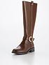  image of v-by-very-wide-fit-comfort-buckle-trim-riding-boot-with-stretch-back-brown