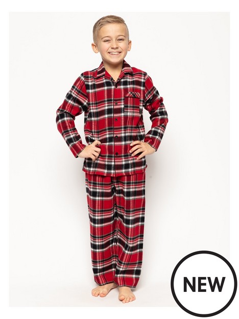 minijammies-unisex-kids-windsor-woven-check-pyjama-set-red