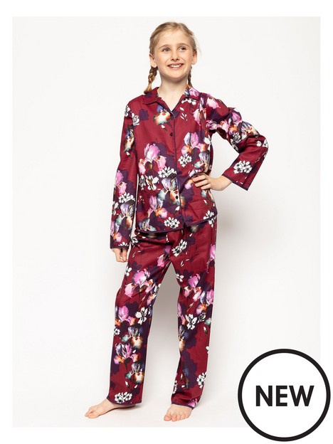 minijammies-girls-clarissa-woven-floral-pyjama-set-burgundy