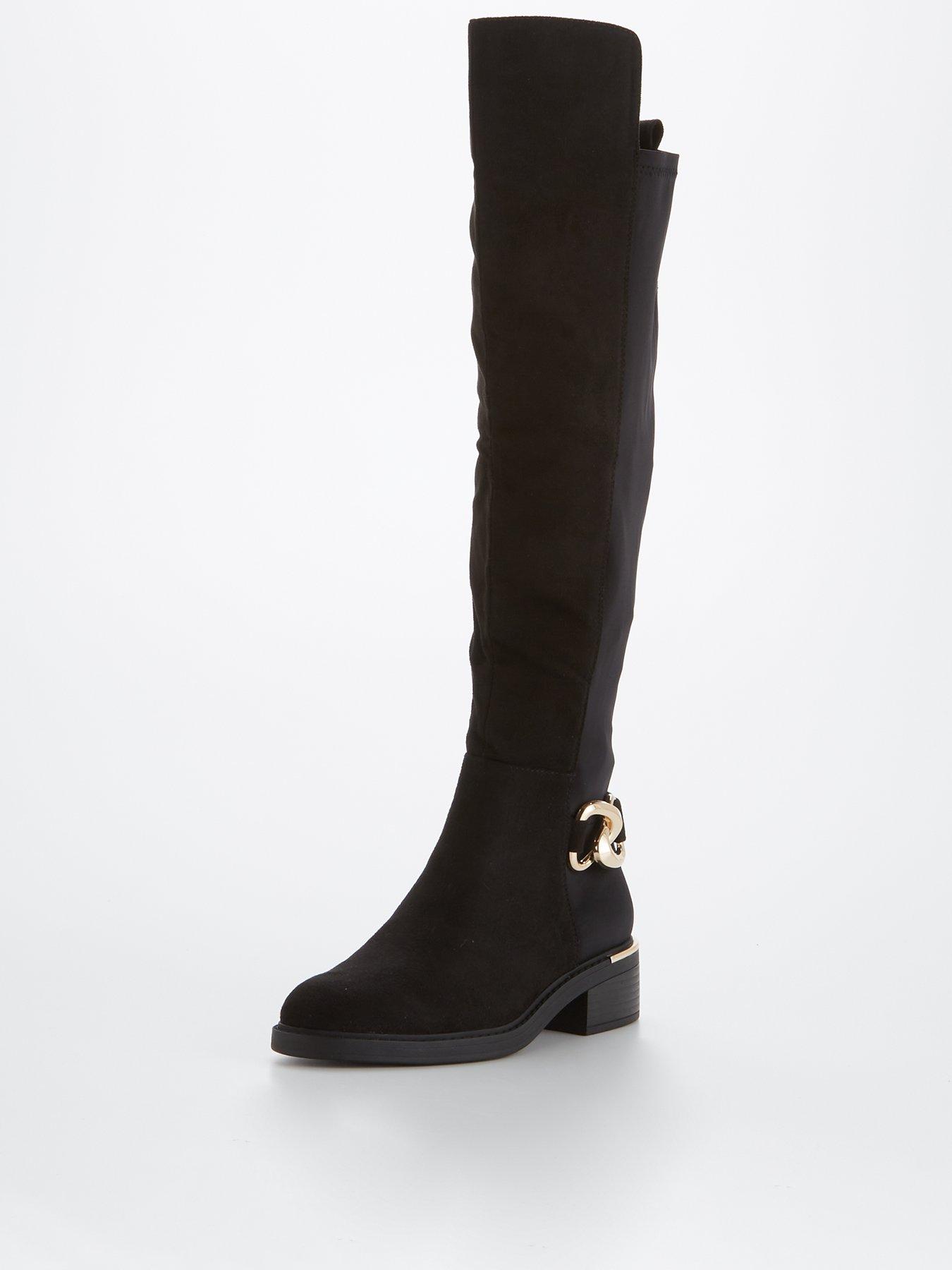 Elastic back over cheap the knee boots