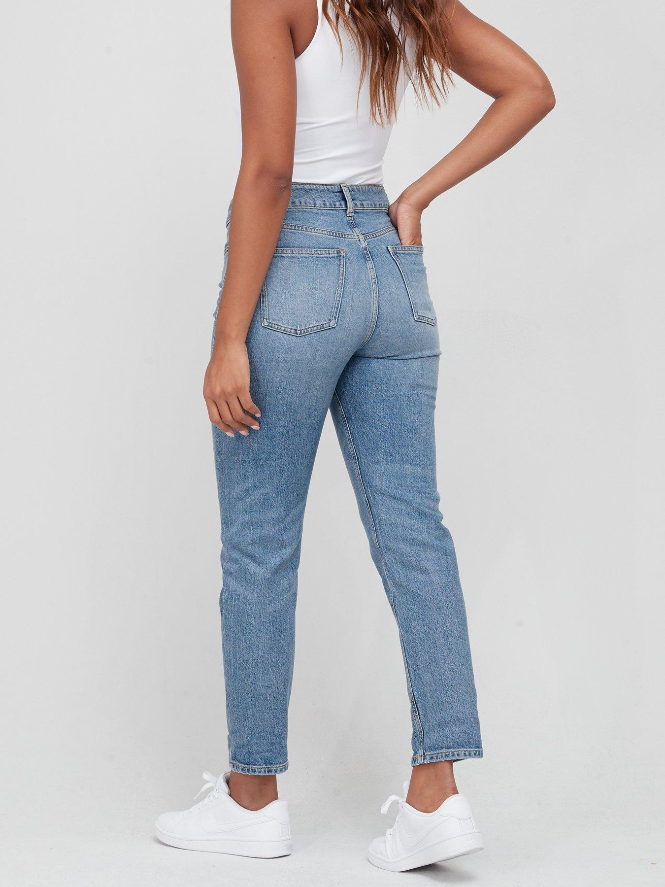 V by Very Wrap Front Mom Jean Mid Wash Littlewoods