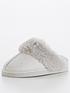  image of v-by-very-faux-fur-lined-mule-slipper-grey