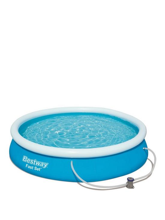 front image of bestway-12ft-fast-set-pool-with-filter-pump