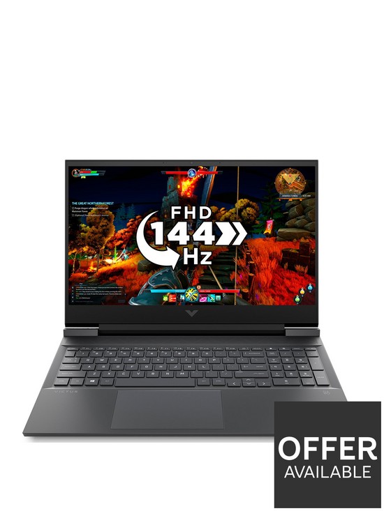 front image of hp-16-d0066na-victus-laptop-16in-fhd-144hz-intel-core-i5-16gb-ram-512gb-ssd-silver
