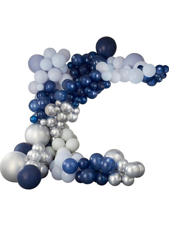 stillFront image of ginger-ray-blue-silver-balloon-arch