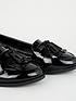  image of new-look-wide-fit-black-patent-tassel-loafers