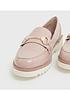  image of new-look-pale-pink-patent-metal-trim-chunky-loafers